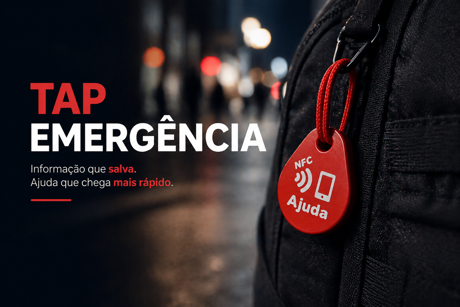 Tap Emergência com NFC sendo acessado por celular