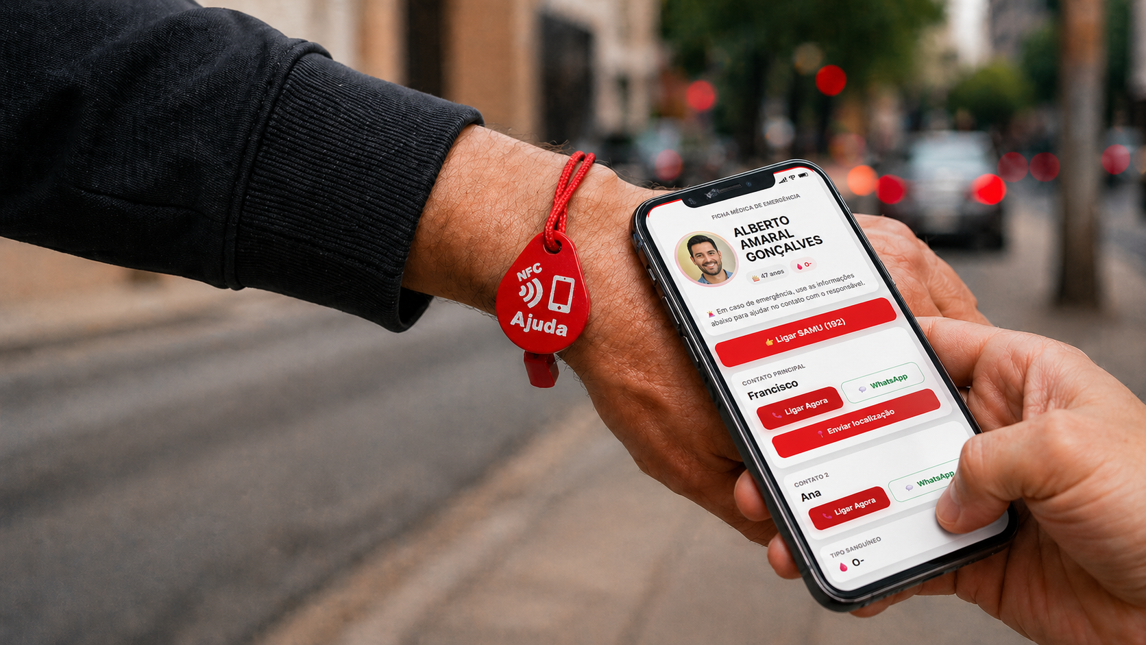 Tap Emergência preso em mochila