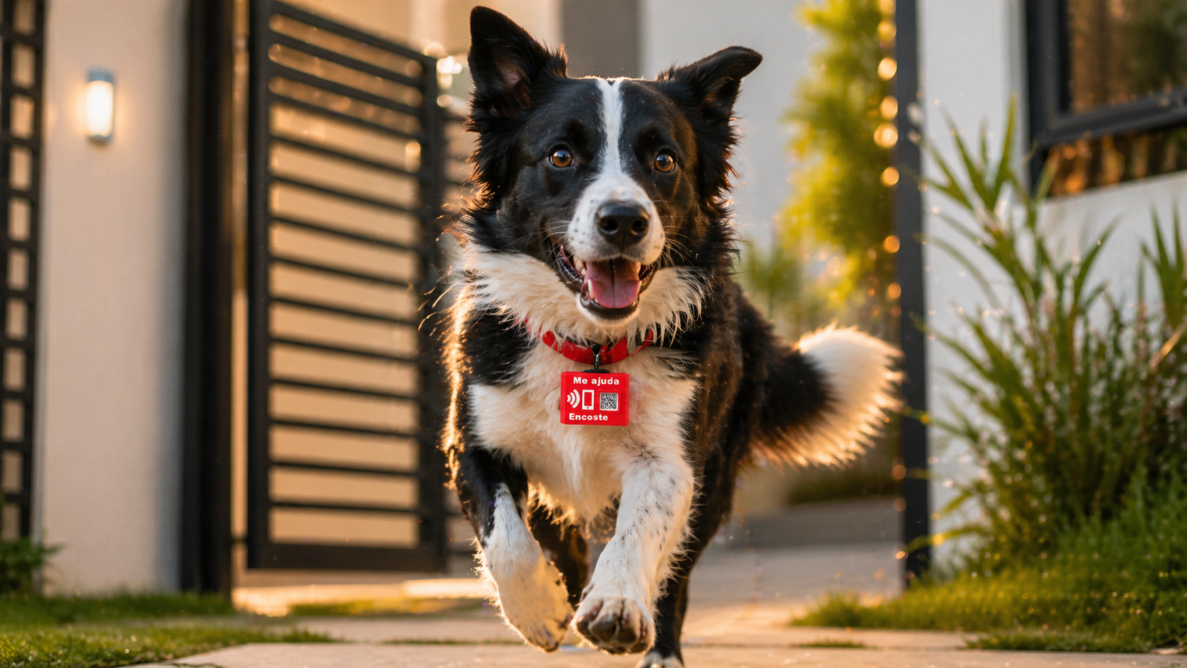 Cachorro em área externa usando Tap PET
